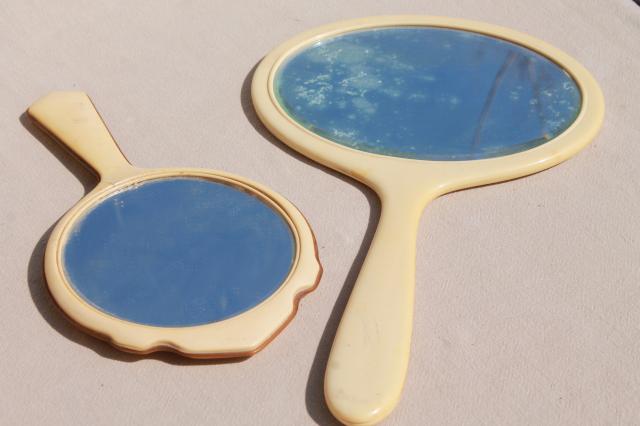 photo of vintage & antique hand mirrors, dressing table vanity set mirror collection #2