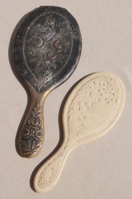 photo of vintage & antique hand mirrors, dressing table vanity set mirror collection #5