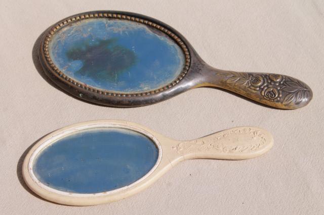 photo of vintage & antique hand mirrors, dressing table vanity set mirror collection #6