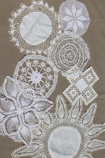 photo of vintage & antique whitework lot, hand-embroidered linens and lace table linen  #3