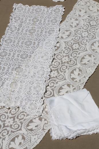 photo of vintage & antique whitework lot, hand-embroidered linens and lace table linen  #10