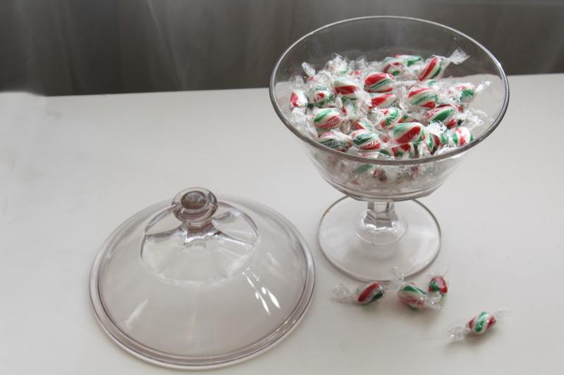 photo of vintage apothecary jar, BIG glass candy dish early 1900s antique pressed glass #2