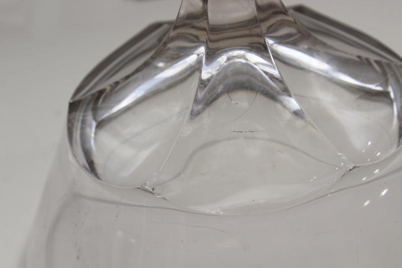 photo of vintage apothecary jar, BIG glass candy dish early 1900s antique pressed glass #6