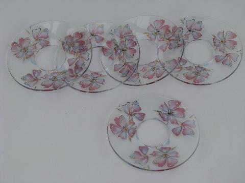 photo of vintage apple blossom glass candle bobeches for candlesticks, chandelier #1