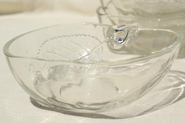 photo of vintage apple shaped crystal clear glass salad bowls or dessert dishes, KIG Indonesia #5