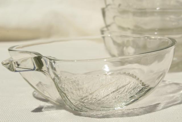 photo of vintage apple shaped crystal clear glass salad bowls or dessert dishes, KIG Indonesia #6