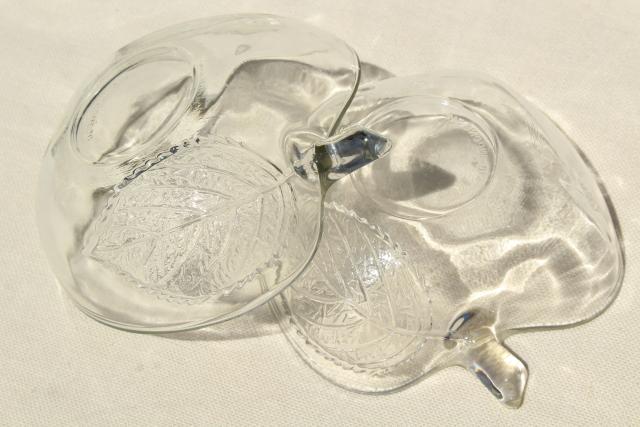 photo of vintage apple shaped crystal clear glass salad bowls or dessert dishes, KIG Indonesia #8