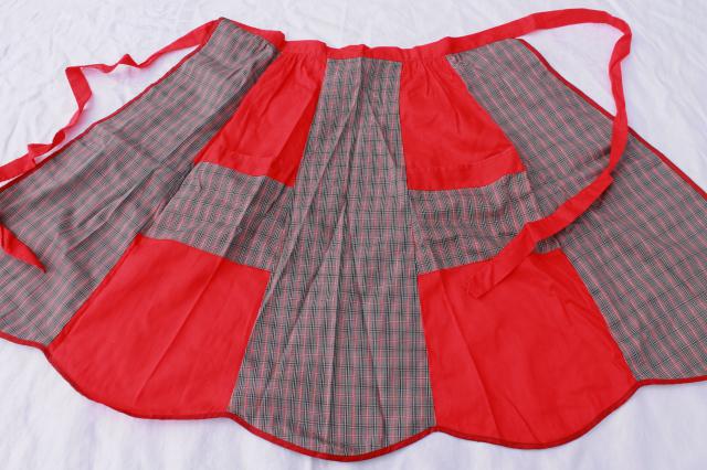 photo of vintage apron lot, kitchen aprons & holiday aprons all retro fabric, cute cotton prints #11