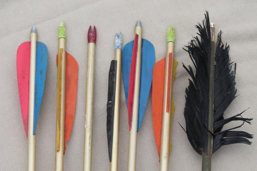 photo of vintage arrows, assorted old   wood & metal arrows archery equipment rustic cabin  decor  #4