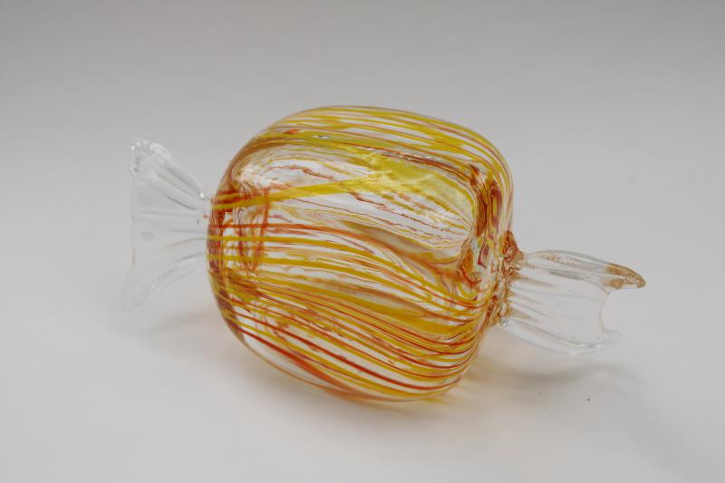 photo of vintage art glass paperweight, giant sized hard candy hand blown Murano glass  #3