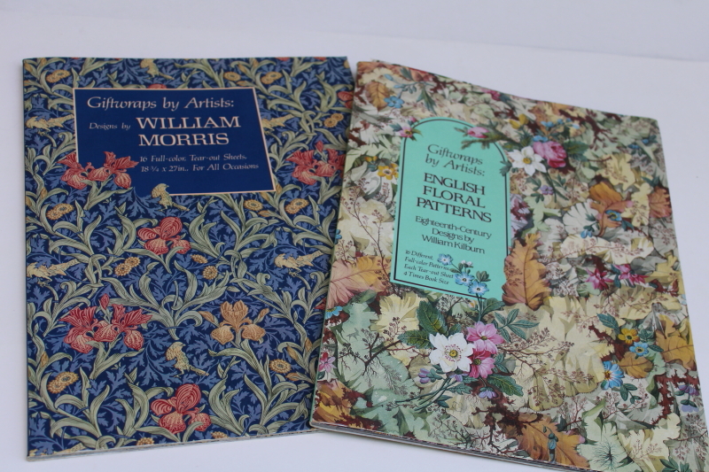photo of vintage art print craft gift wrap paper English Florals Kilburn & William Morris art nouveau designs  #1