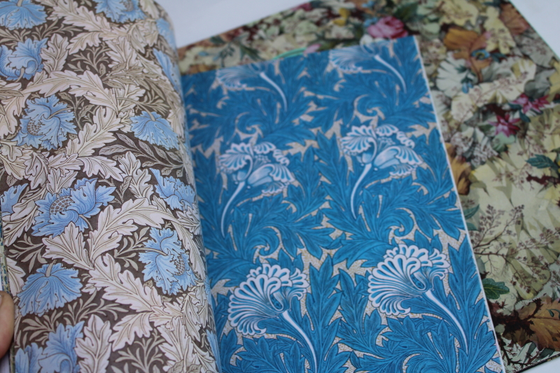 photo of vintage art print craft gift wrap paper English Florals Kilburn & William Morris art nouveau designs #3