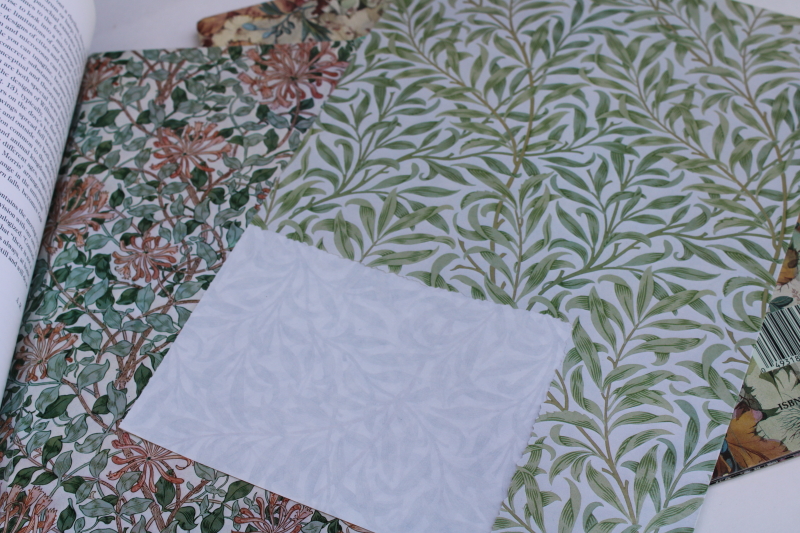 photo of vintage art print craft gift wrap paper English Florals Kilburn & William Morris art nouveau designs #6