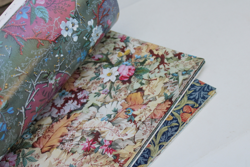 photo of vintage art print craft gift wrap paper English Florals Kilburn & William Morris art nouveau designs #8