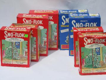 catalog photo of vintage artificial snow, flake Sno-Flok christmas tree spray flocking