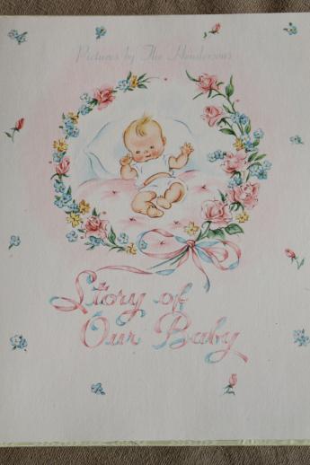 photo of vintage babies layette gift set, unused cotton kimono infant gowns & baby record book #3