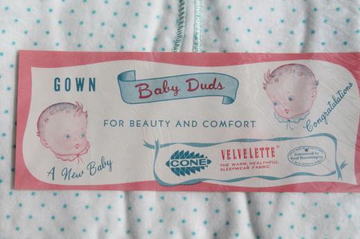 photo of vintage babies layette gift set, unused cotton kimono infant gowns & baby record book #7