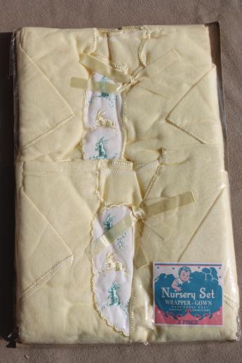 photo of vintage babies layette gift set, unused cotton kimono infant gowns & baby record book #9