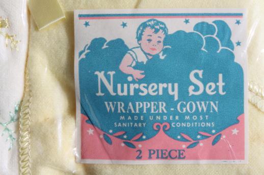 photo of vintage babies layette gift set, unused cotton kimono infant gowns & baby record book #10