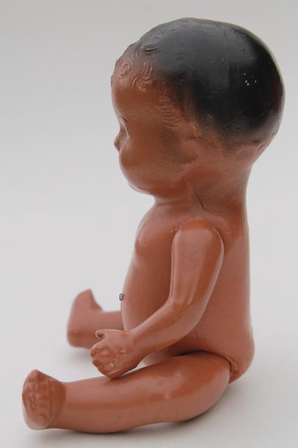 photo of vintage baby doll, composition doll brown African American baby, black Americana #10