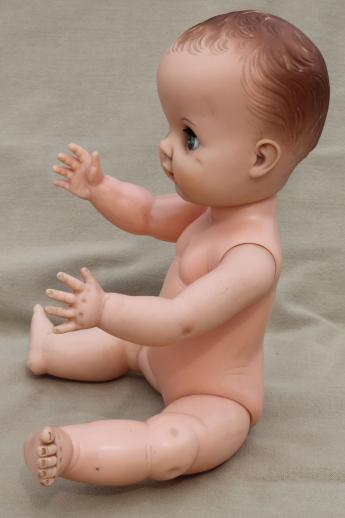 photo of vintage baby dolls - 60s Uneeda baby doll & big babies with sleep eyes #3