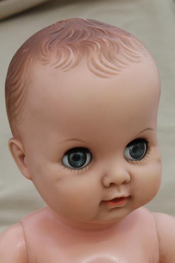 photo of vintage baby dolls - 60s Uneeda baby doll & big babies with sleep eyes #5