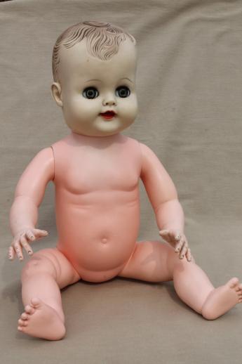 photo of vintage baby dolls - 60s Uneeda baby doll & big babies with sleep eyes #8