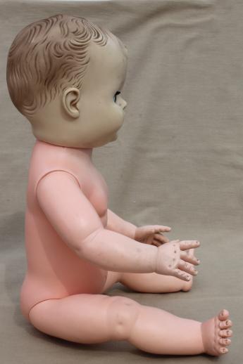 photo of vintage baby dolls - 60s Uneeda baby doll & big babies with sleep eyes #9