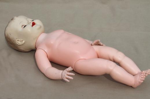 photo of vintage baby dolls - 60s Uneeda baby doll & big babies with sleep eyes #10