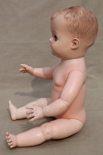 photo of vintage baby dolls - 60s Uneeda baby doll & big babies with sleep eyes #12