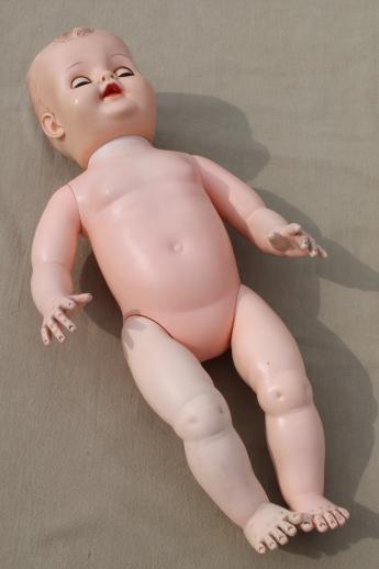 photo of vintage baby dolls - 60s Uneeda baby doll & big babies with sleep eyes #13