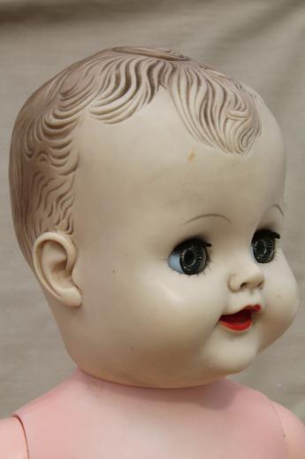 photo of vintage baby dolls - 60s Uneeda baby doll & big babies with sleep eyes #15