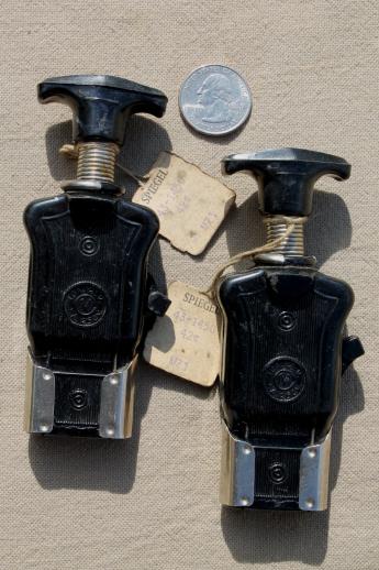 photo of vintage bakelite electric plugs for restoration, new old stock w/ original hang tags #1