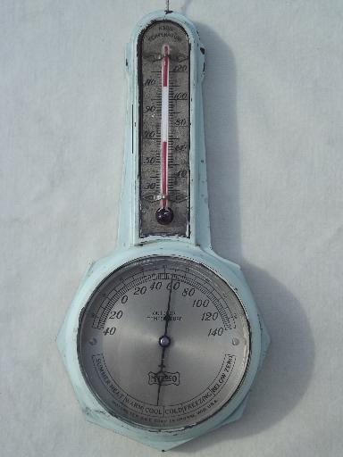 photo of vintage bakelite thermometer frame, early industrial thermometer #1