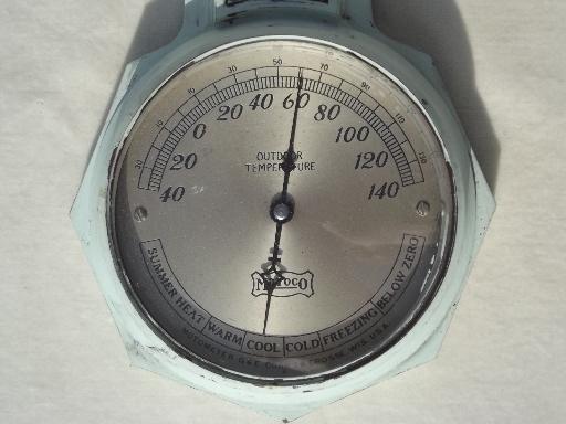 photo of vintage bakelite thermometer frame, early industrial thermometer #3