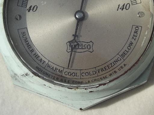 photo of vintage bakelite thermometer frame, early industrial thermometer #7