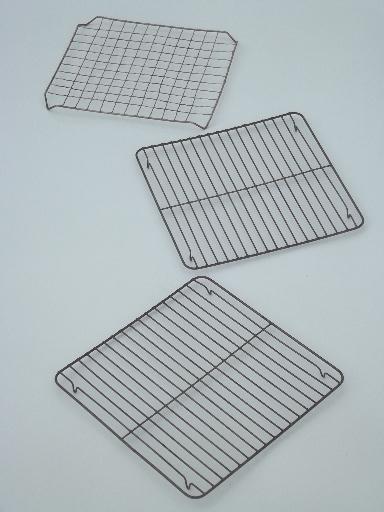 photo of vintage baking cooling racks, old crimped wire rack for pies, cookies #1