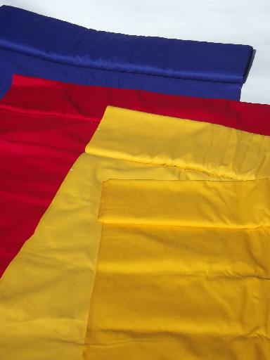 photo of vintage banner bunting awning flag cotton duck fabric, red, blue, gold #1