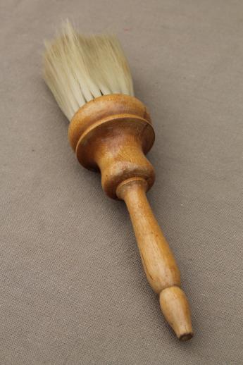 photo of vintage barbers brush, barber shop wood handled natural bristle brush  #2