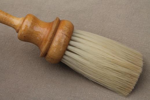 photo of vintage barbers brush, barber shop wood handled natural bristle brush  #4