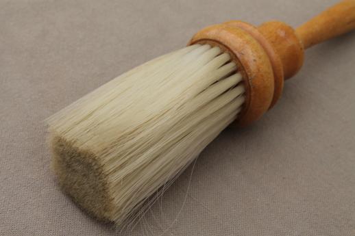 photo of vintage barbers brush, barber shop wood handled natural bristle brush  #5