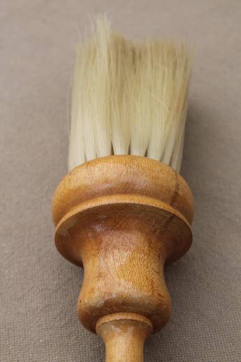 photo of vintage barbers brush, barber shop wood handled natural bristle brush  #6