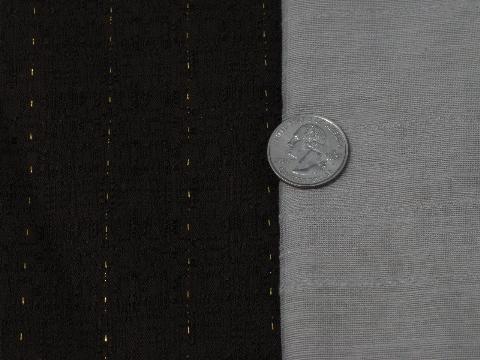 photo of vintage barkcloth fabric remnants, natural colors, many textures, large lot #3