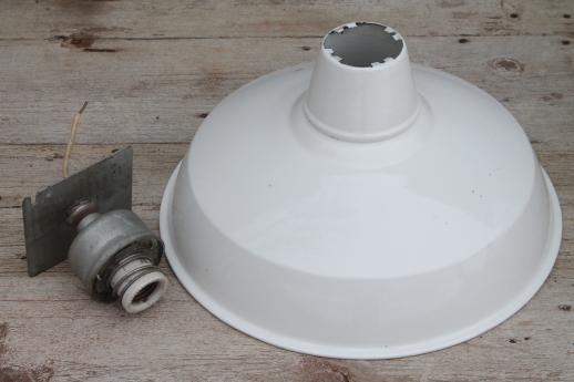 photo of vintage barn light w/  porcelain enamel shade, Appleton industrial lighting #3