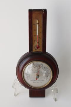 catalog photo of vintage barometer advertising Concrete Pipe Appleton Wis, working Taylor Baroguide wood frame 