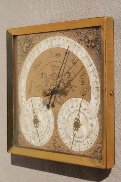 photo of vintage barometer weather station, Longines Wittnauer watch company label #3