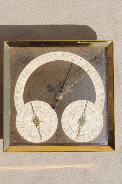 photo of vintage barometer weather station, Longines Wittnauer watch company label #4