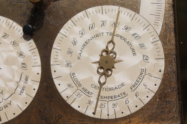 photo of vintage barometer weather station, Longines Wittnauer watch company label #7