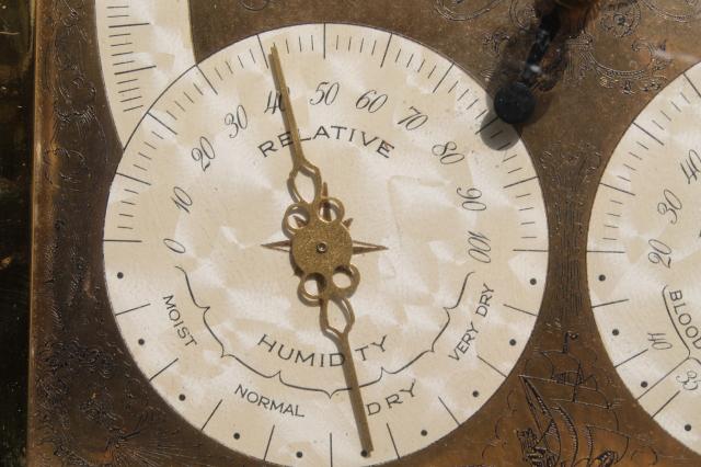 photo of vintage barometer weather station, Longines Wittnauer watch company label #8