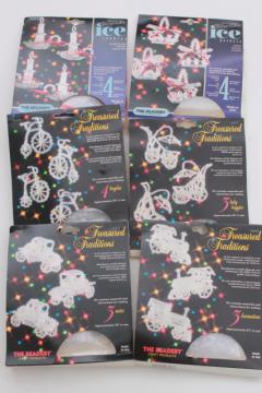 catalog photo of vintage bead ornament kit lot, Beadery Winter Ice kits to make beaded Christmas tree ornaments